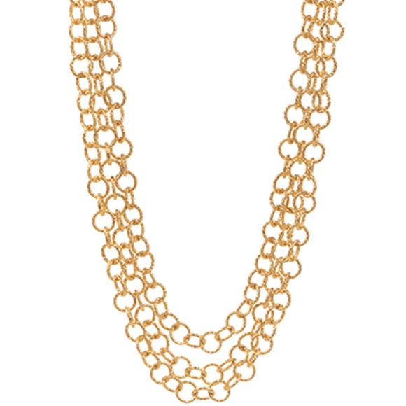Linked Texture Circle Chain Necklace
